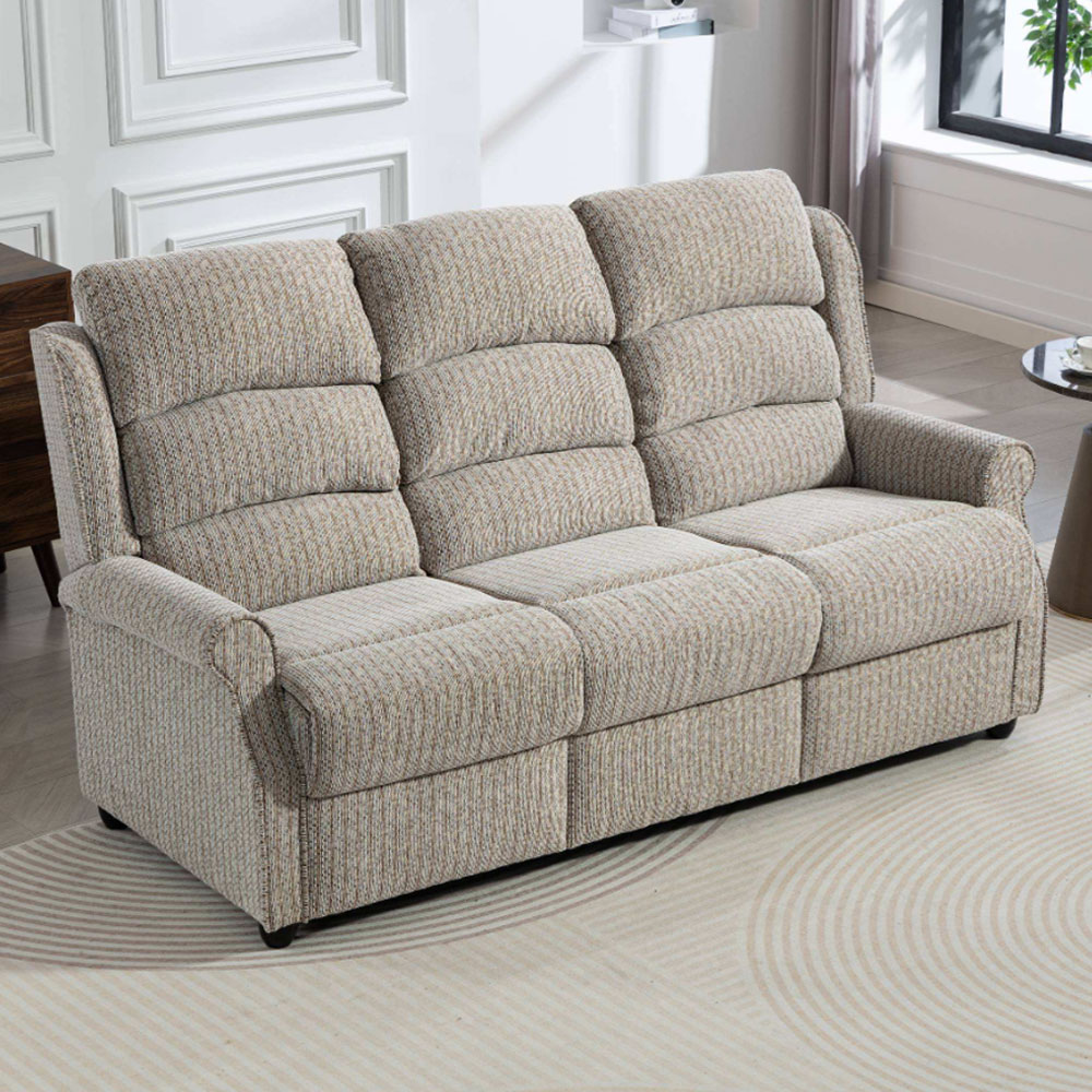 Warth Fabric 3 Seater Sofa in Natural