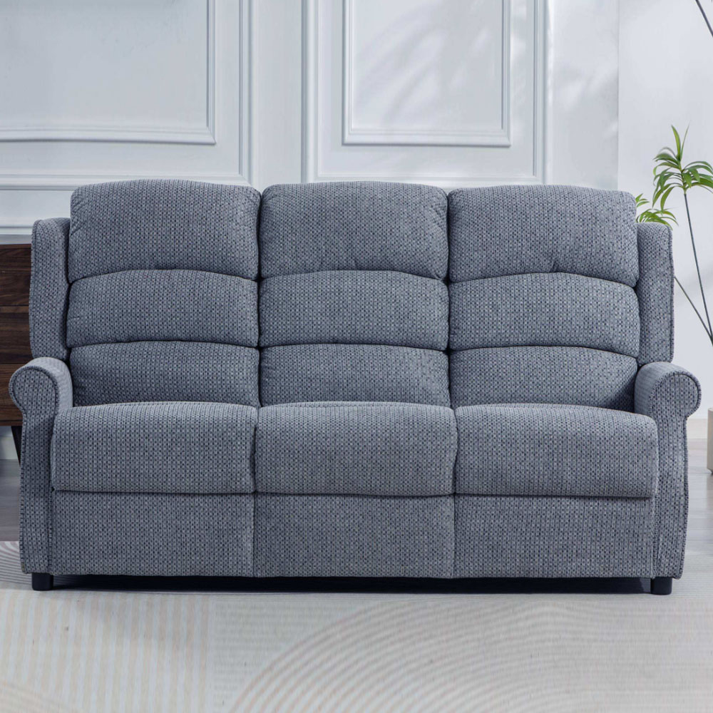 Warth Fabric 3 Seater Sofa in Steel Blue