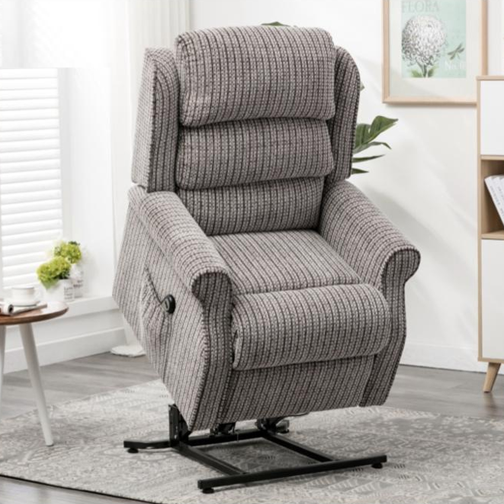 Warth Fabric Electric Dual Motor Recliner Chair In Latte