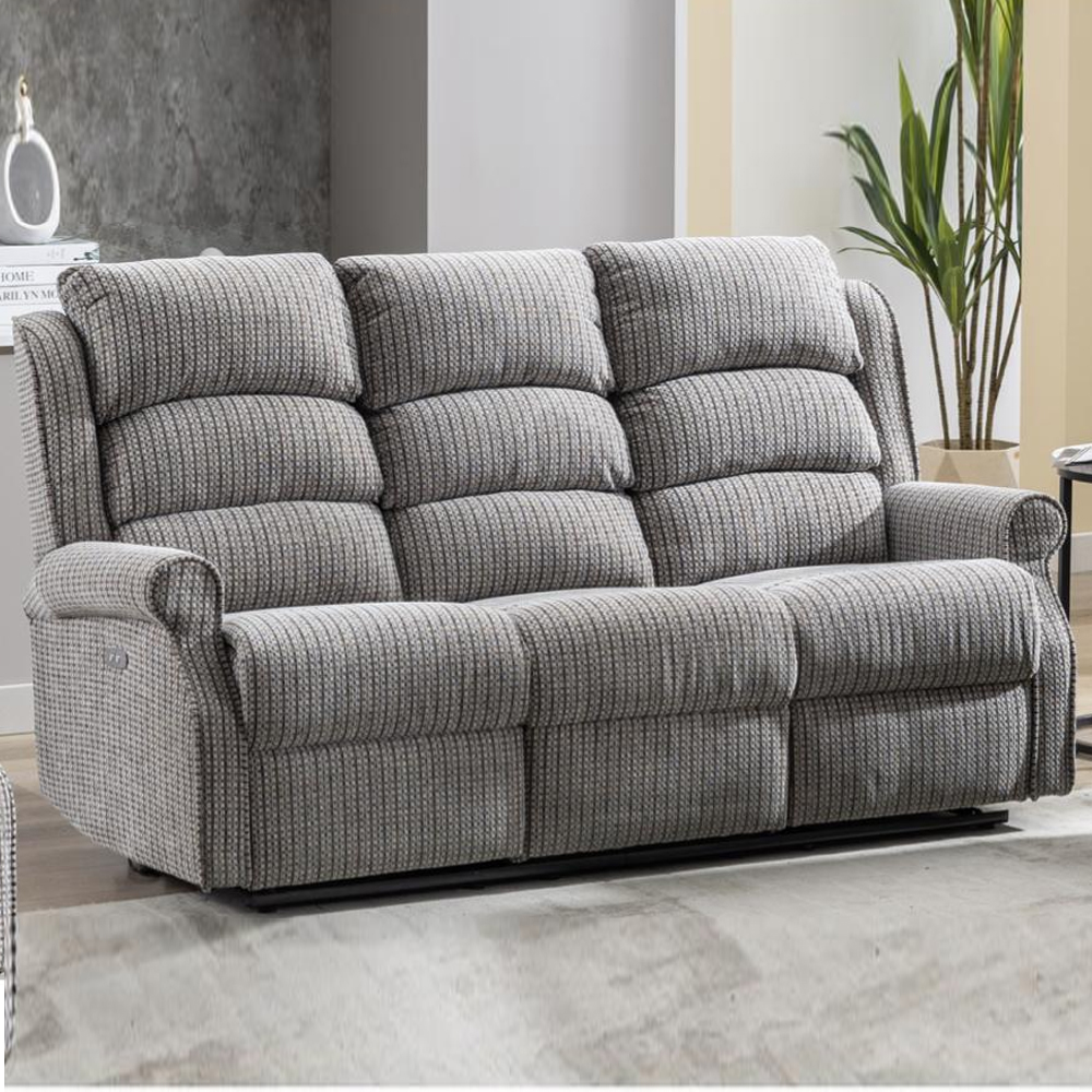 Warth Fabric Electric Recliner 3+1+1 Seater Sofa Set In Latte