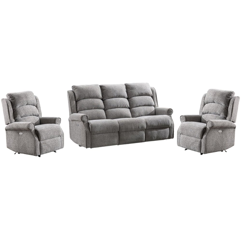 Warth Fabric Electric Recliner 3+1+1 Seater Sofa Set In Latte