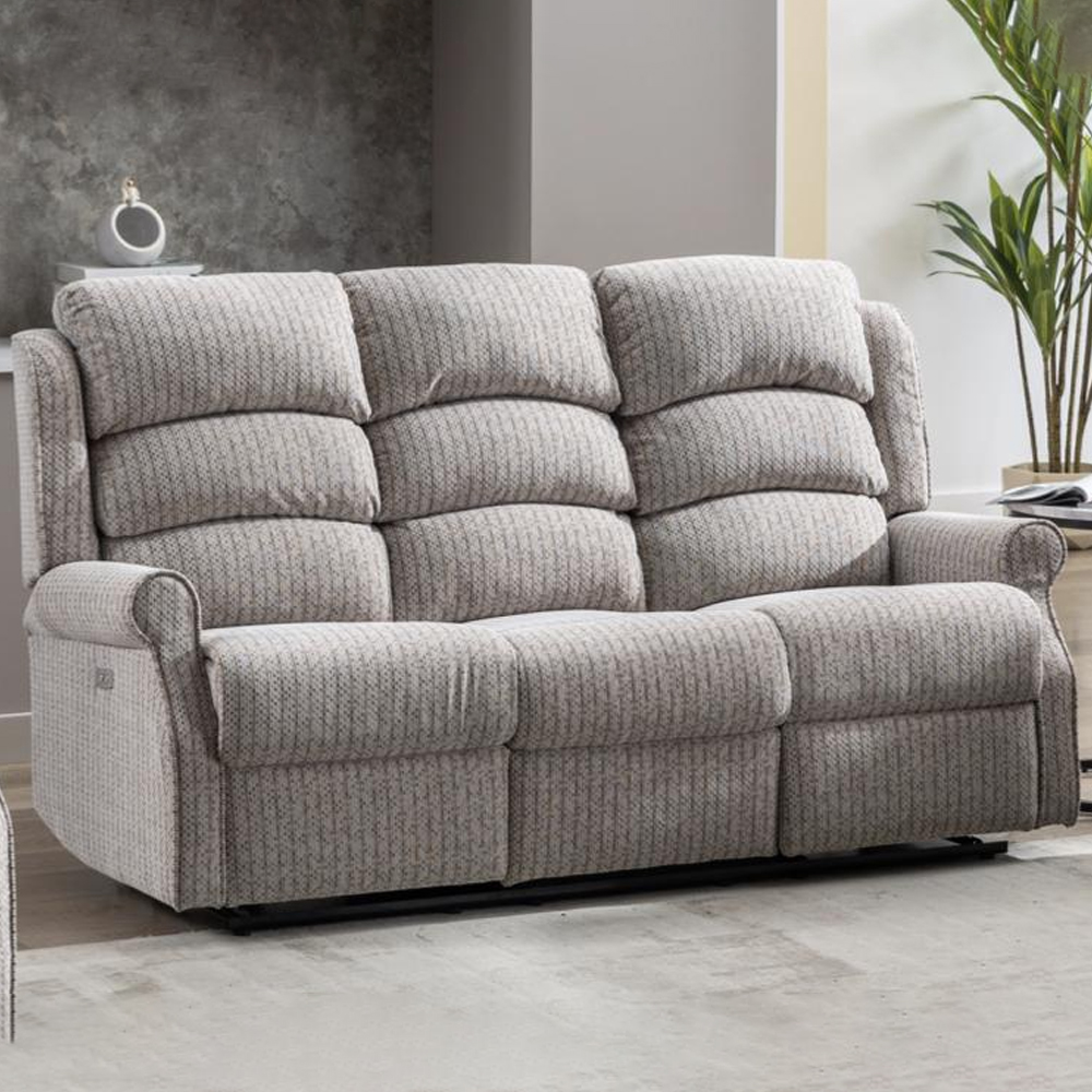 Warth Fabric Electric Recliner 3+1+1 Seater Sofa Set - Natural