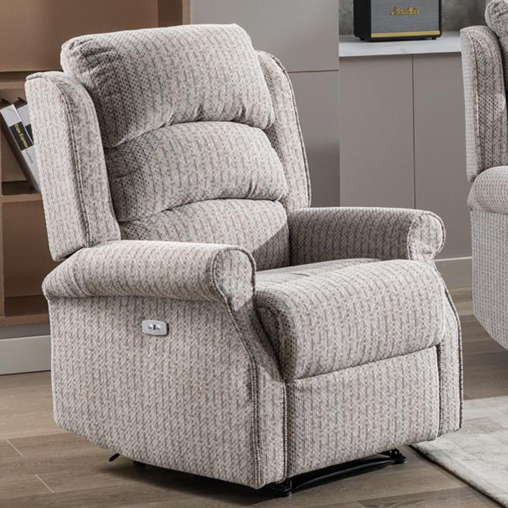 Warth Fabric Electric Recliner 3+1+1 Seater Sofa Set - Natural