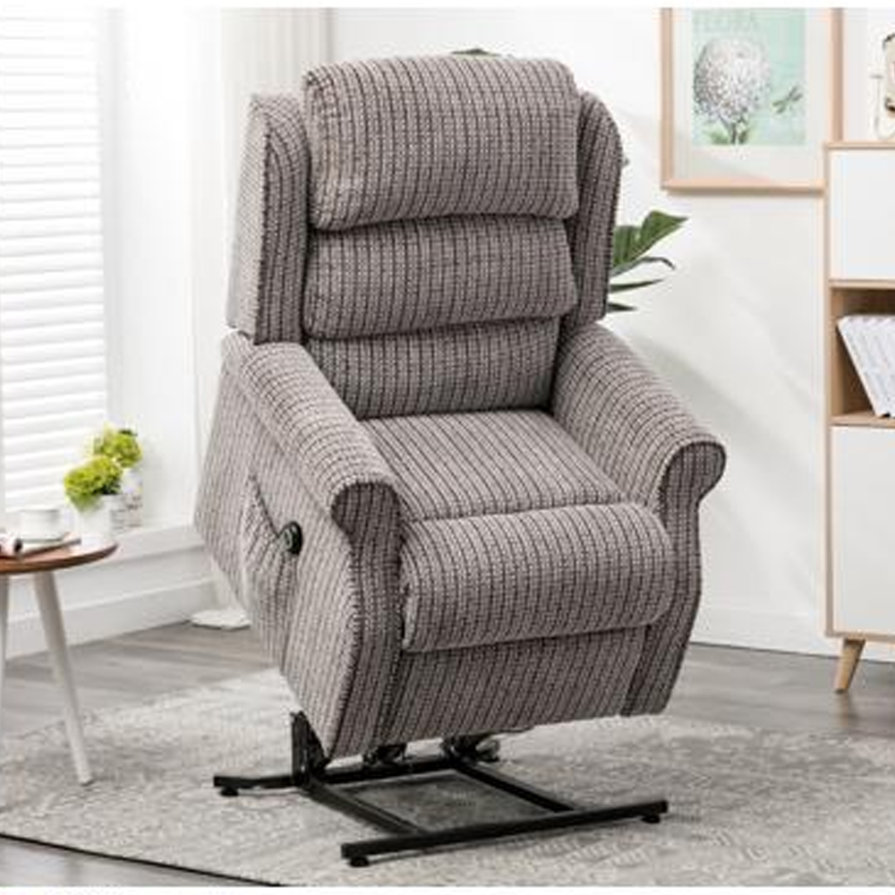 Warth Fabric Electric Single Motor Recliner Chair In Latte