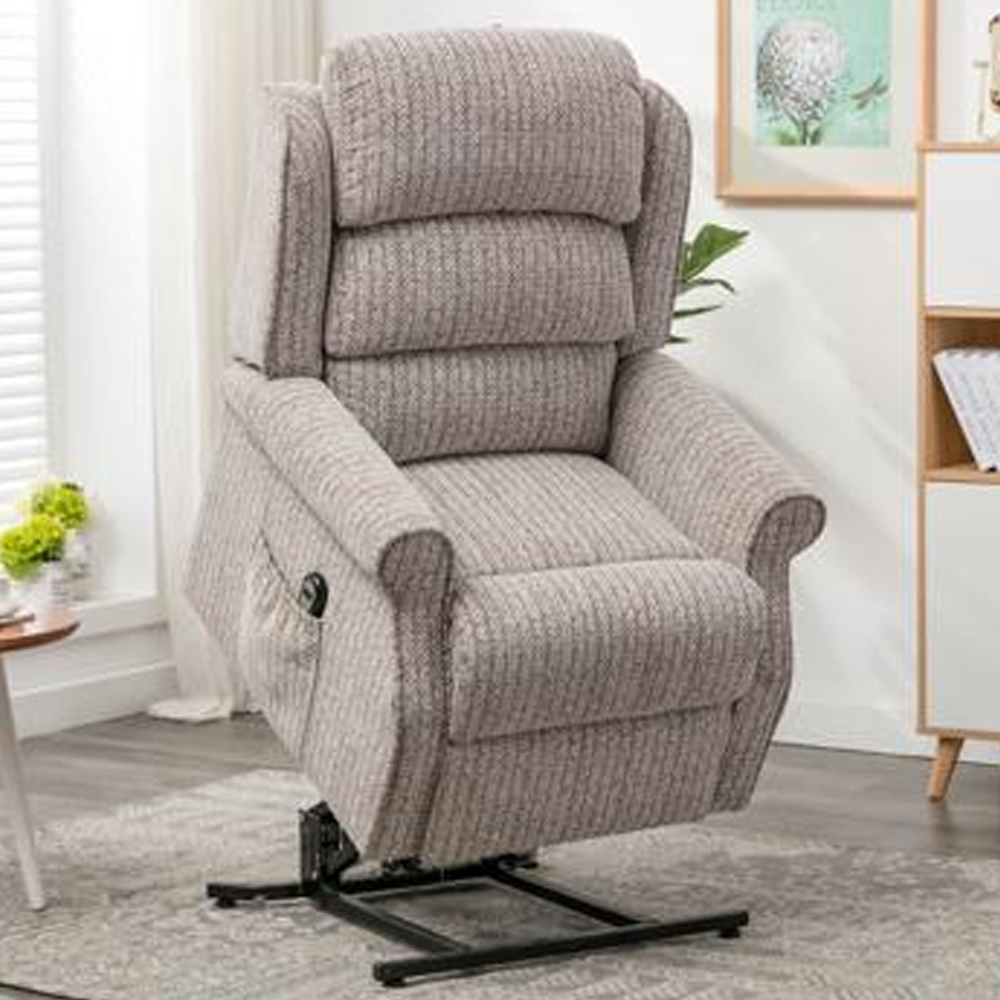 Warth Fabric Electric Single Motor Recliner Chair In Natural
