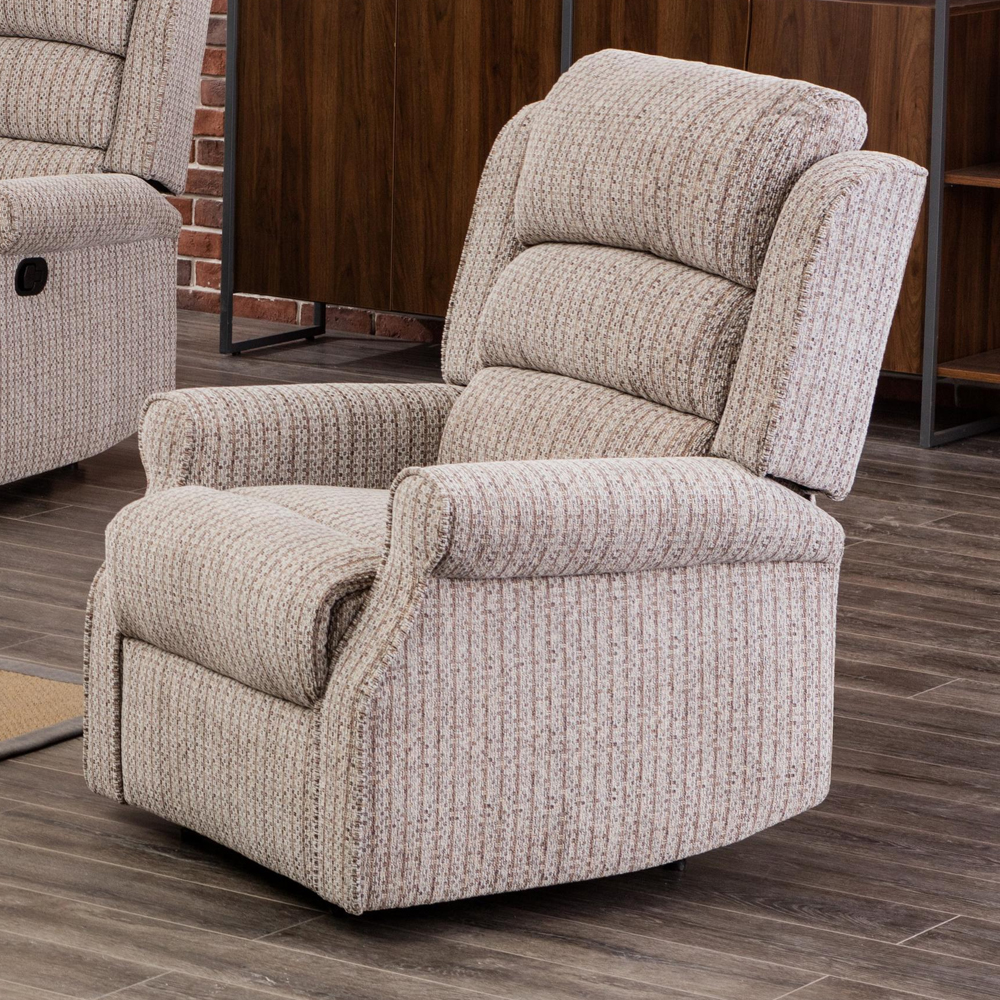 Warth Fabric Recliner 3+1+1 Seater Sofa Set In Natural