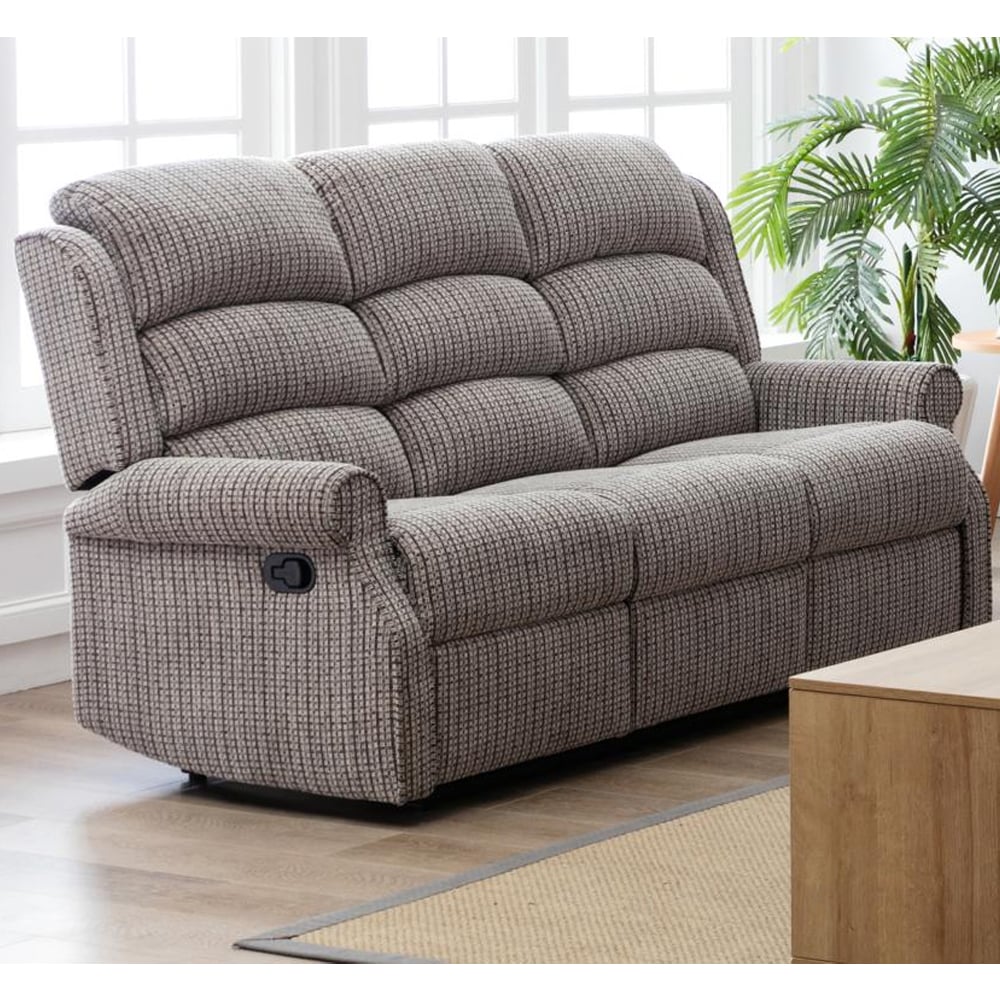 Warth Fabric Recliner Sofa Suite In Latte
