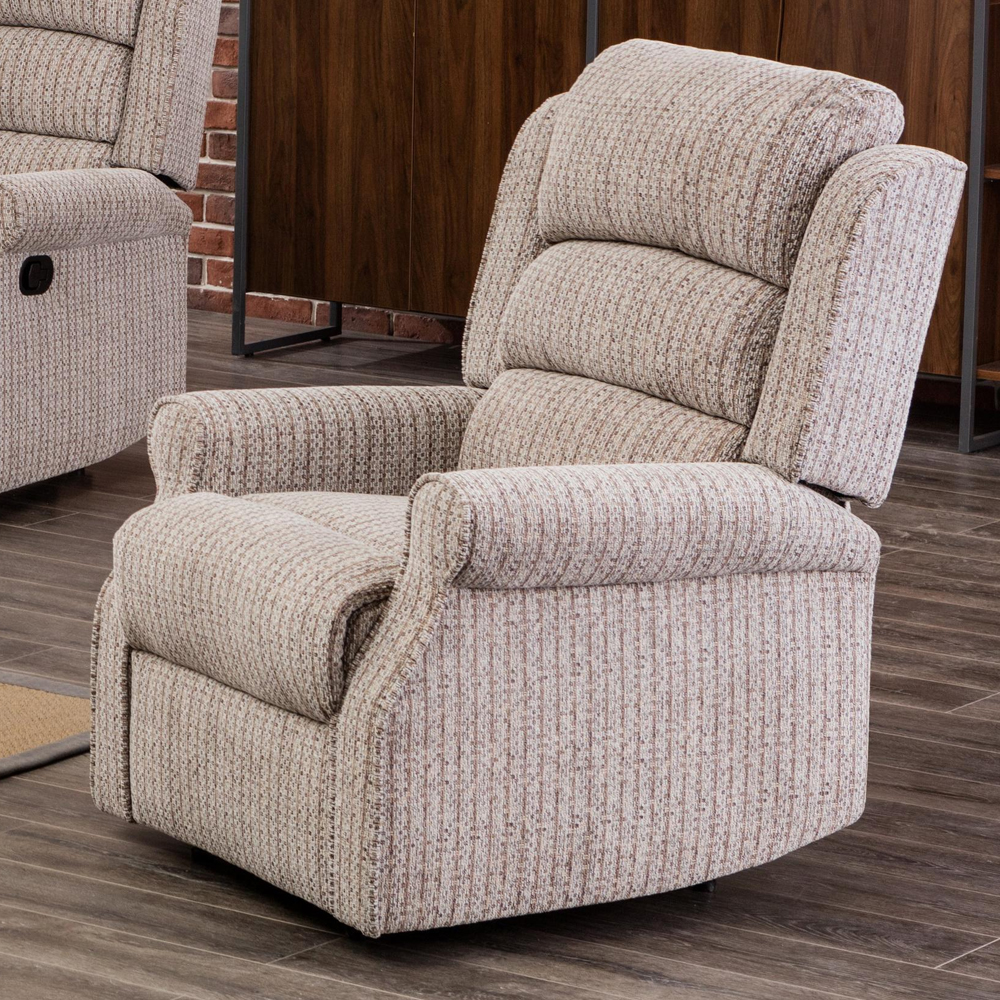 Warth Fabric Recliner Sofa Suite In Natural