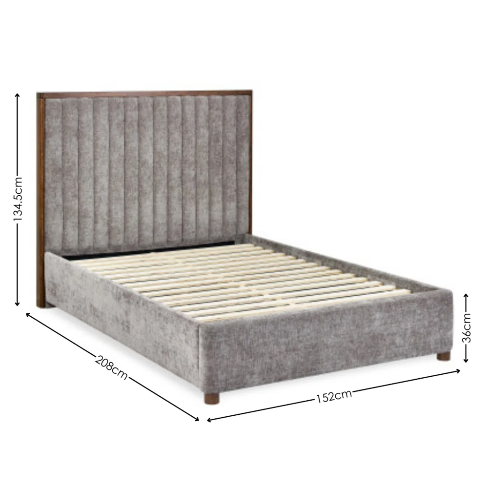 Warwick Fabric Double Bed in Grey