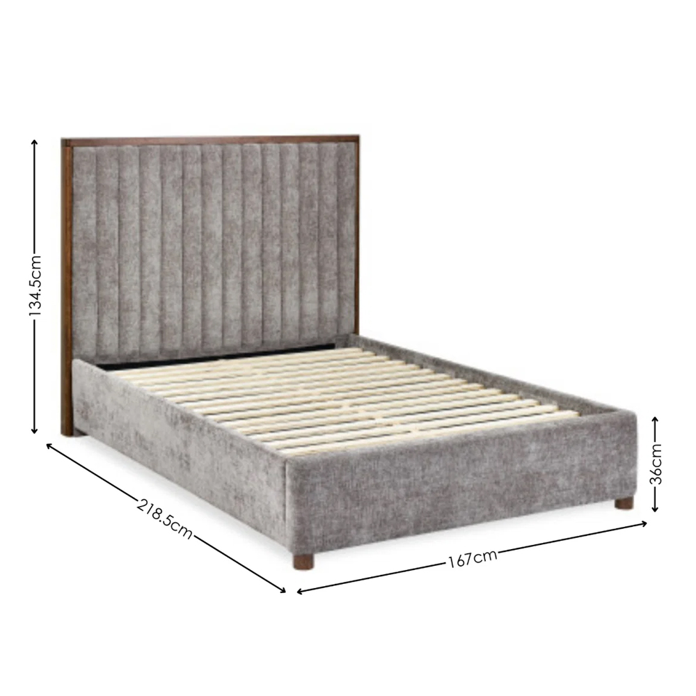 Warwick Fabric King Size Bed in Grey