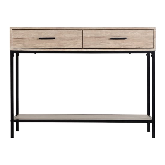 Whitlow Wooden Console Table In Oak With 2 Drawers_3