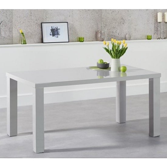 Carino Rectangular 160cm High Gloss Dining Table In Light Grey_1