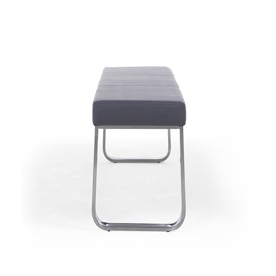 Carino Large Faux Leather Dining Bench In Grey Furniture in Fashion