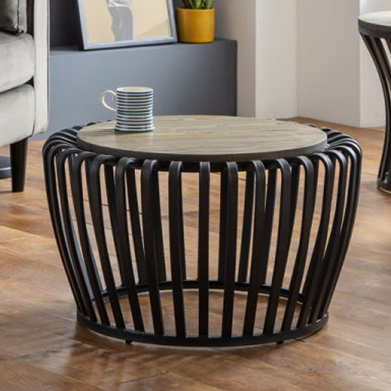 Photo of Waiola round wooden coffee table in mocha elm