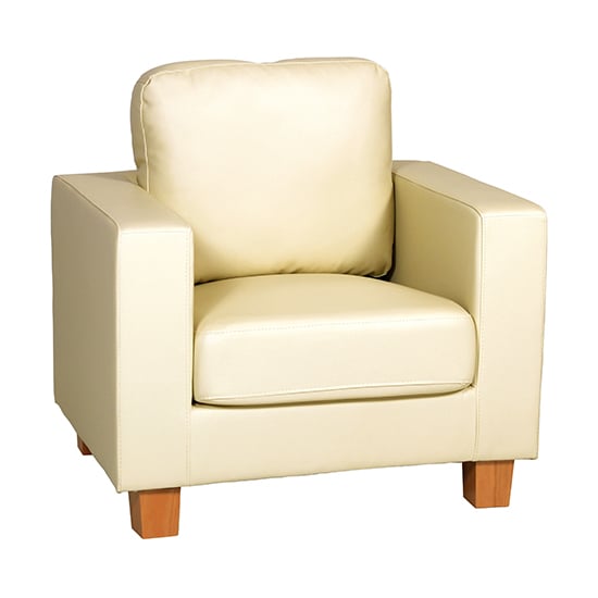 Caridad PU Leather 1 Seater Sofa In Cream
