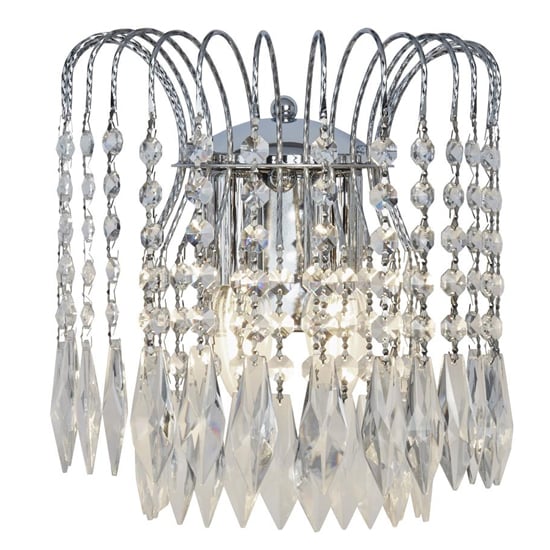 Product photograph of Waterfall 2 Lights Crystal Wall Light In Chrome from Furniture in Fashion