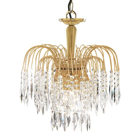 Read more about Waterfall 3 lights crystal pendant light in gold