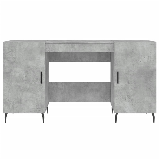 Waterford Wooden Computer Desk With 2 Doors In Concrete Effect