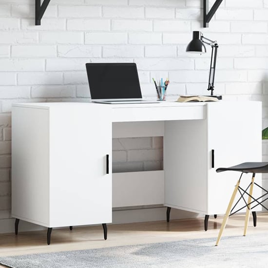 Read more about Waterford wooden computer desk with 2 doors in white