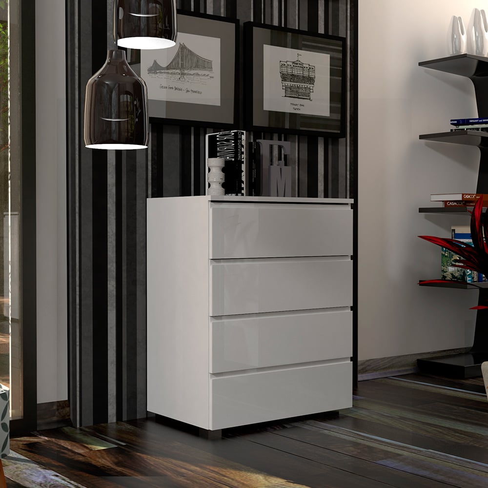 Read more about Selene high gloss chest of 4 drawers in white