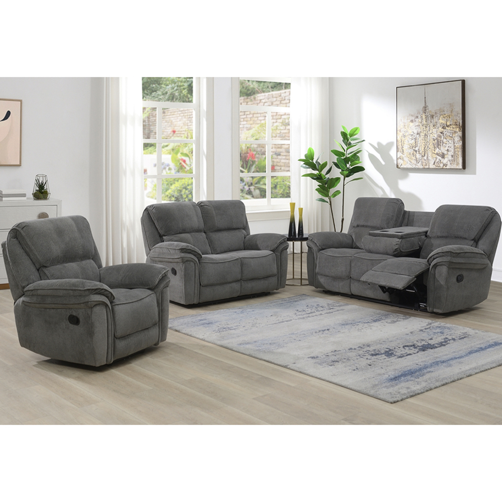 Wauchula Fabric Recliner 3+2+1 Seater Sofa Set - Stone