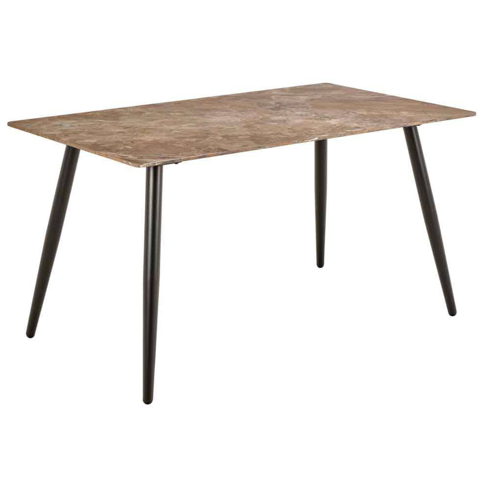 Waukee Ceramic Dining Table With 4 Chairs - Brown And Beige
