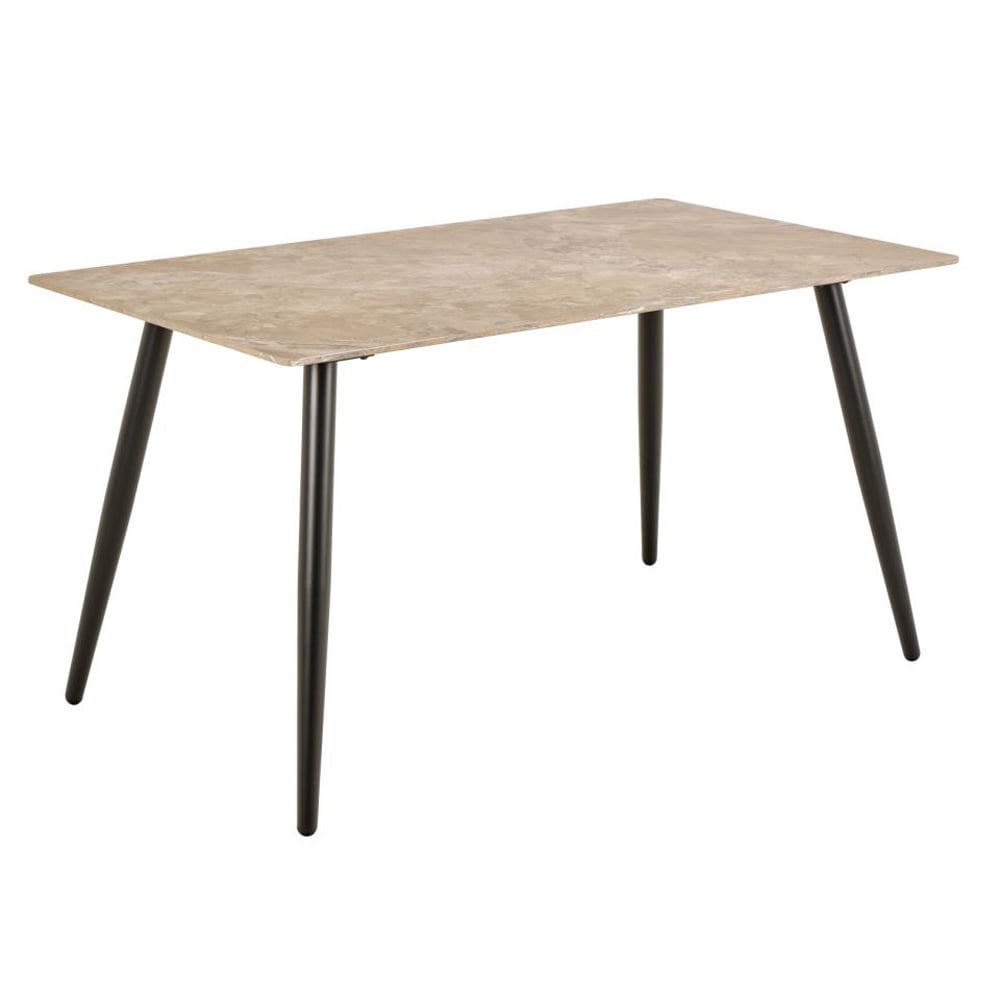 Waukee Ceramic Dining Table With Matt Black Legs In Brown Aberta