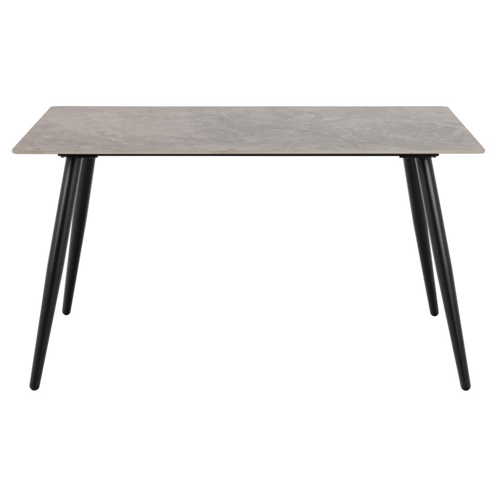 Waukee Ceramic Dining Table With Matt Black Legs In Grey Batis
