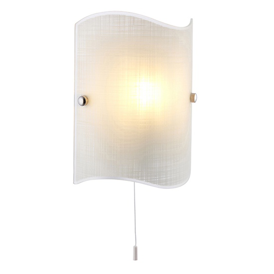 Wave Waved Shaped Glass Wall Light In White