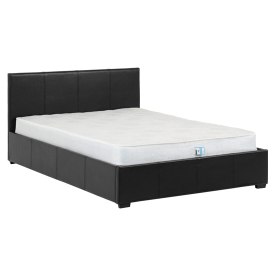 Read more about Wick faux leather storage double bed in black