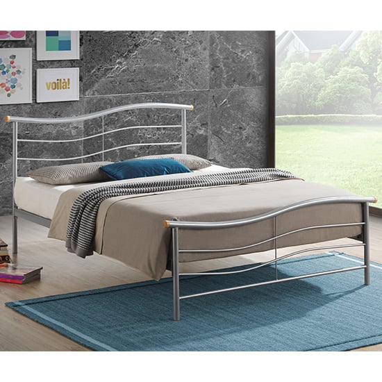 Read more about Waverley modern metal double bed in silver