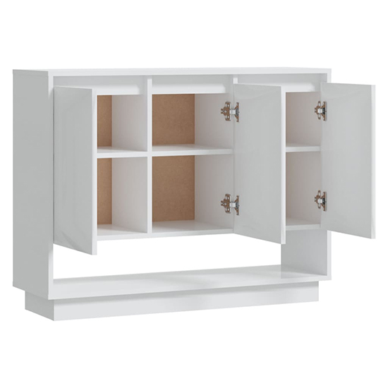 Wavery High Gloss Sideboard With 3 Doors In White_5