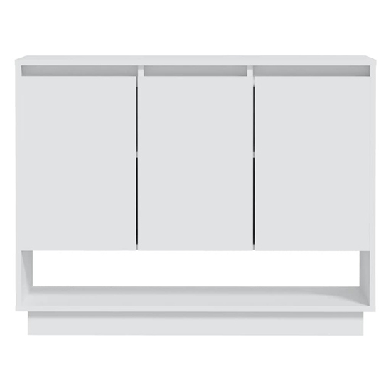 Wavery Wooden Sideboard With 3 Doors In White