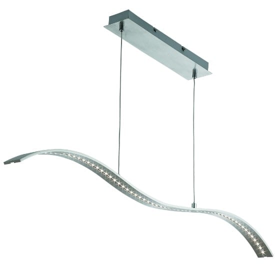 Wavy LED Bar Light In Satin Silver With Clear Glass