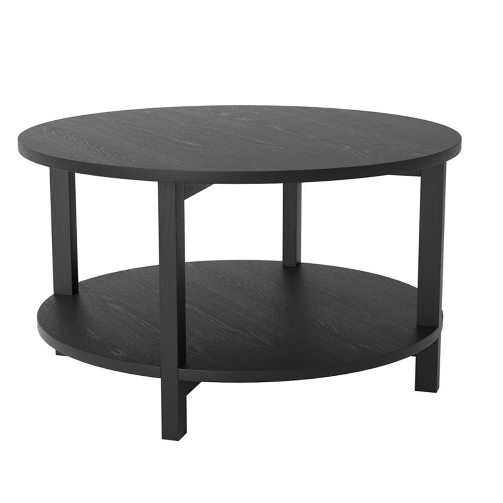 Waycross Wooden Coffee Table With Undershelf In Black