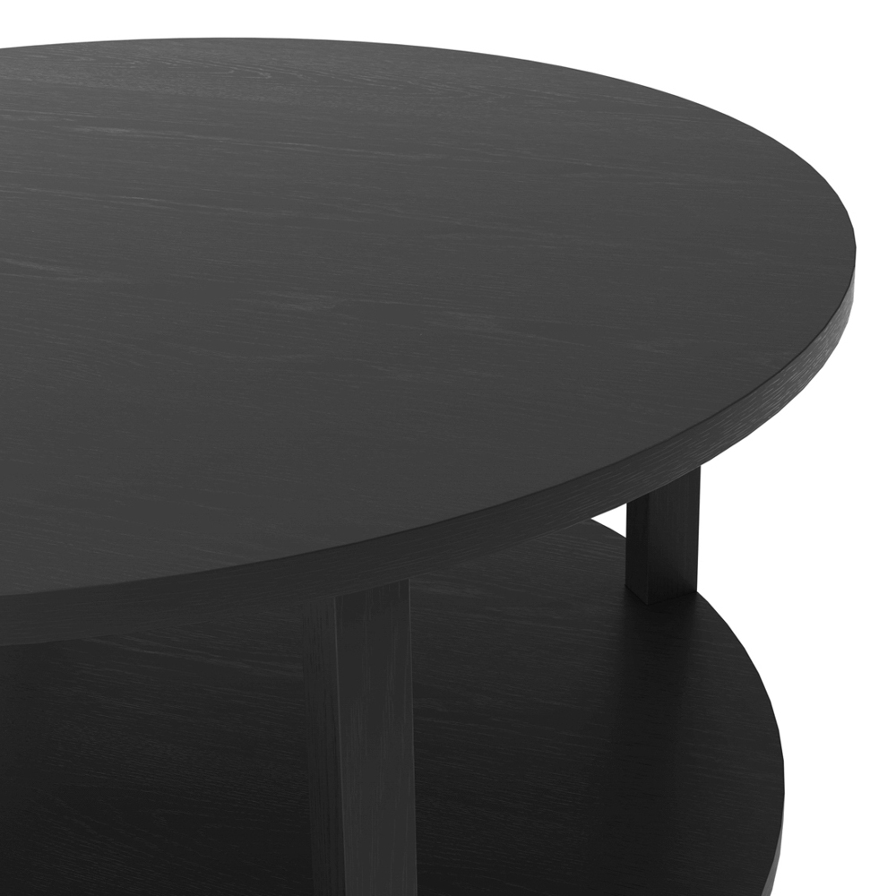 Waycross Wooden Coffee Table With Undershelf In Black