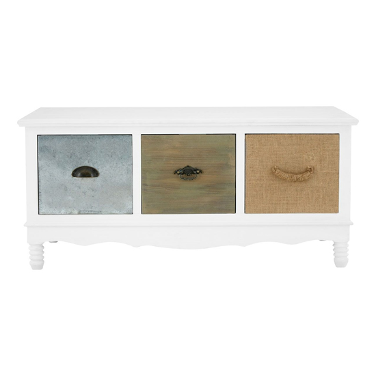 Waymore Wooden Coffee Table With 3 Drawers In White