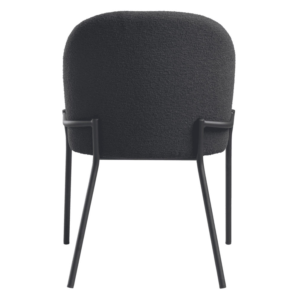 Wayne Dark Grey Fabric Side Dining Chairs In Pair