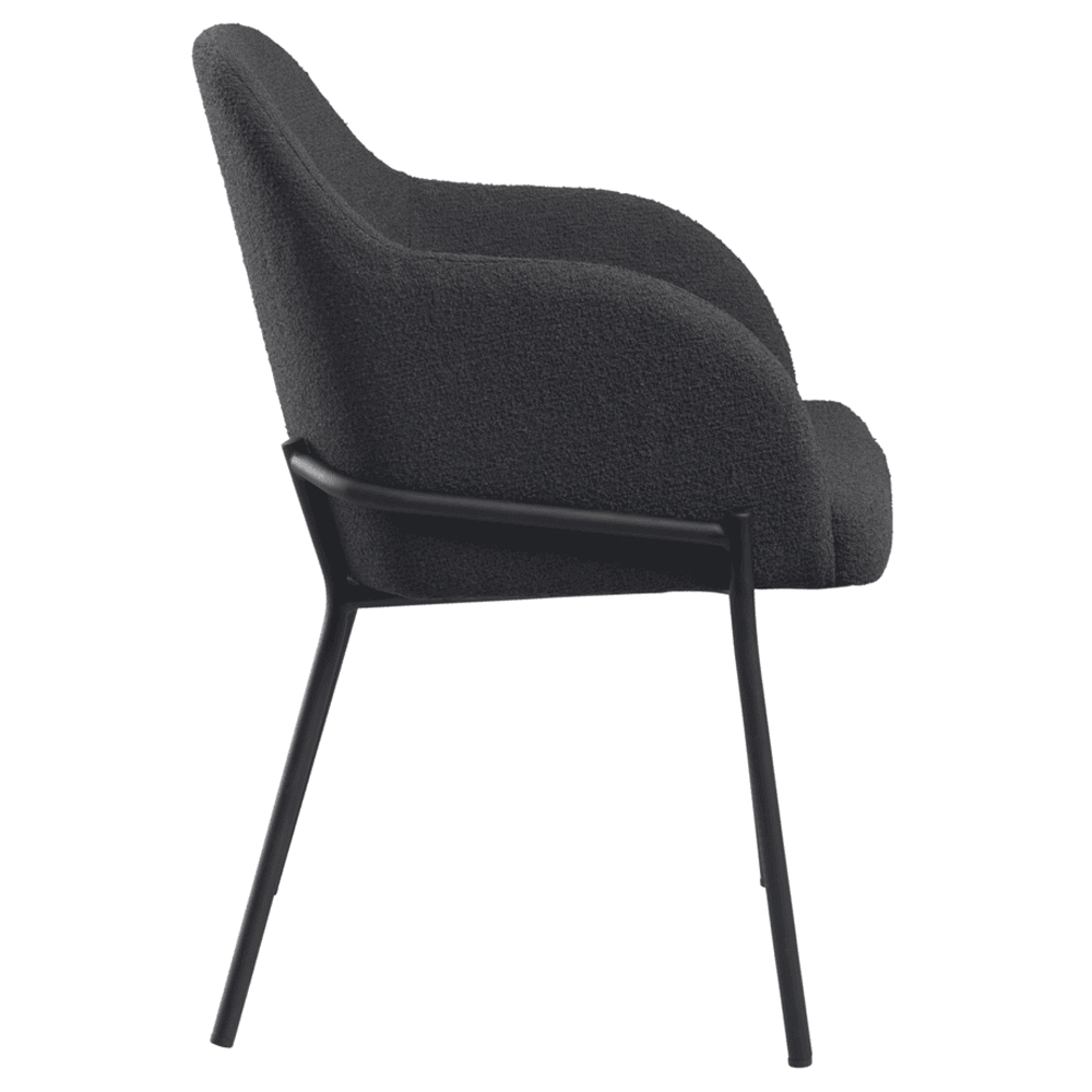 Wayne Fabric Armchair In Dark Grey