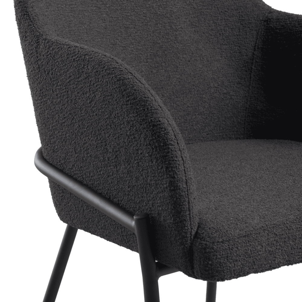 Wayne Fabric Armchair In Dark Grey