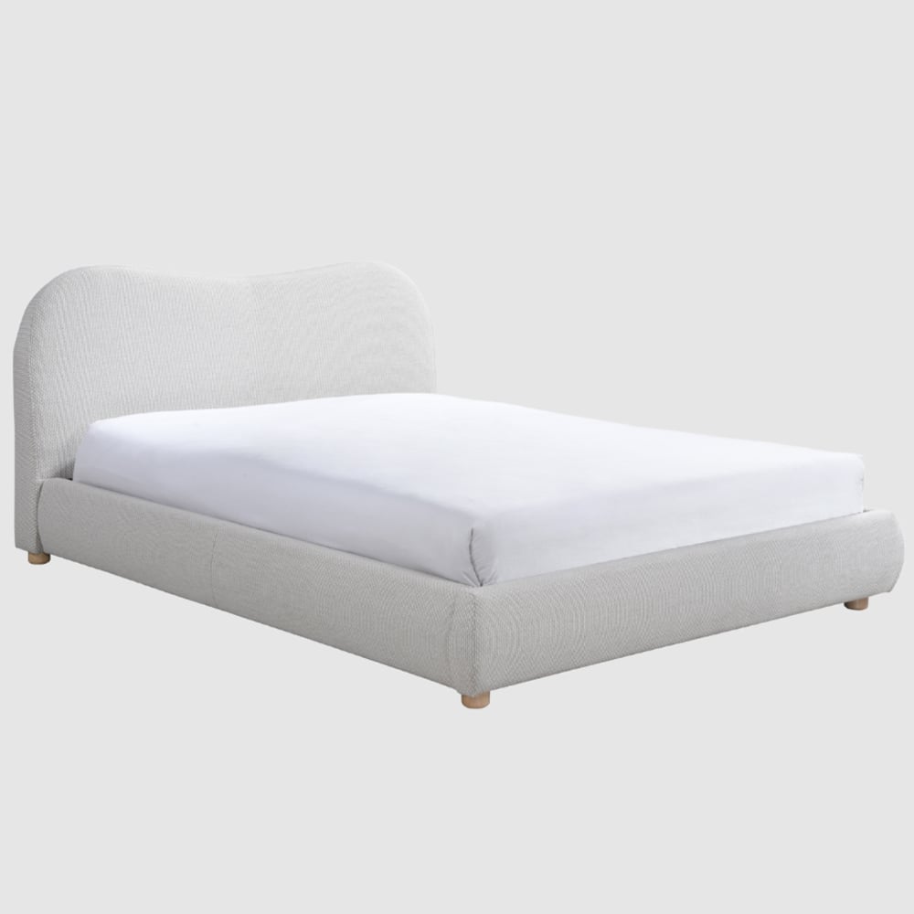 Wayne Fabric Double Bed In Natural Weave