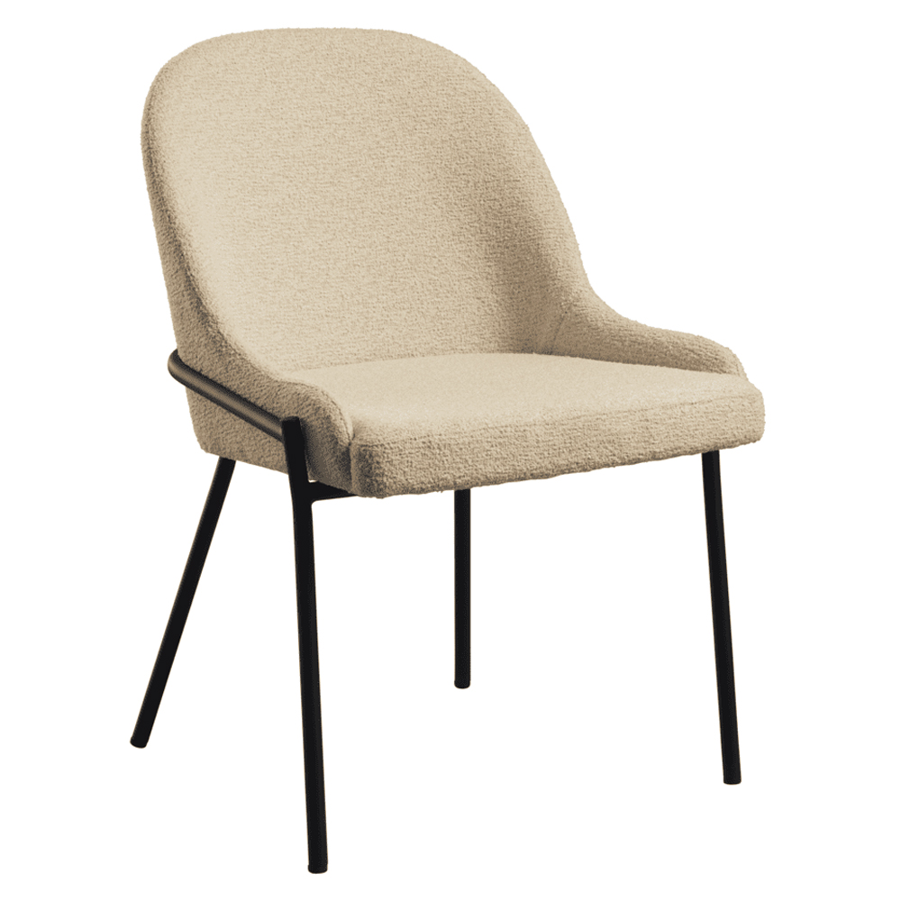 Wayne Natural Fabric Side Dining Chairs In Pair