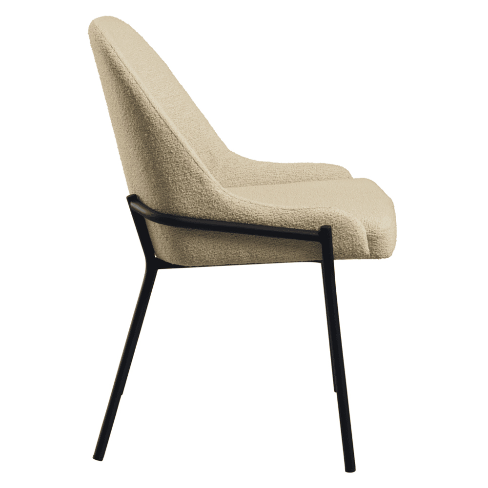 Wayne Natural Fabric Side Dining Chairs In Pair