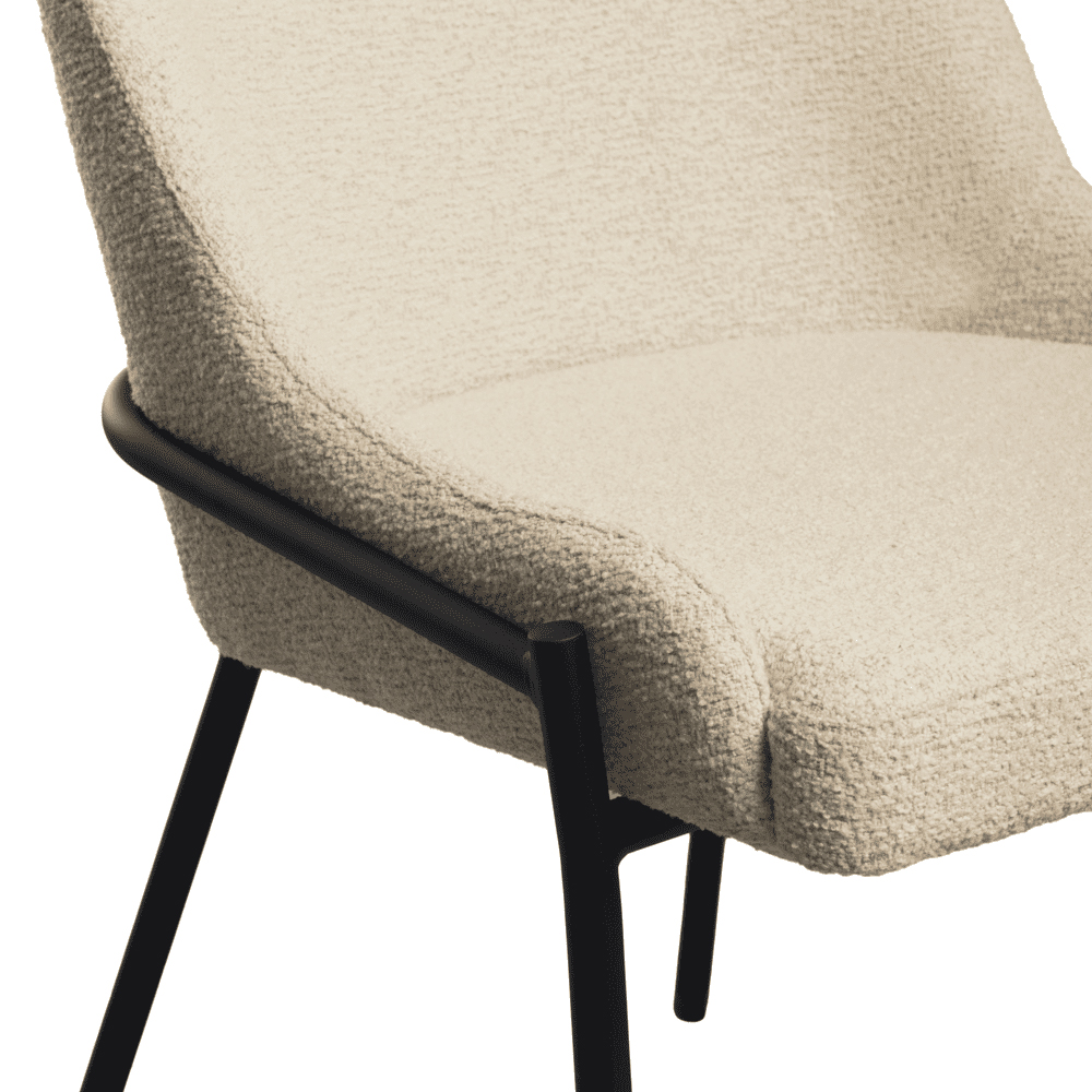 Wayne Natural Fabric Side Dining Chairs In Pair