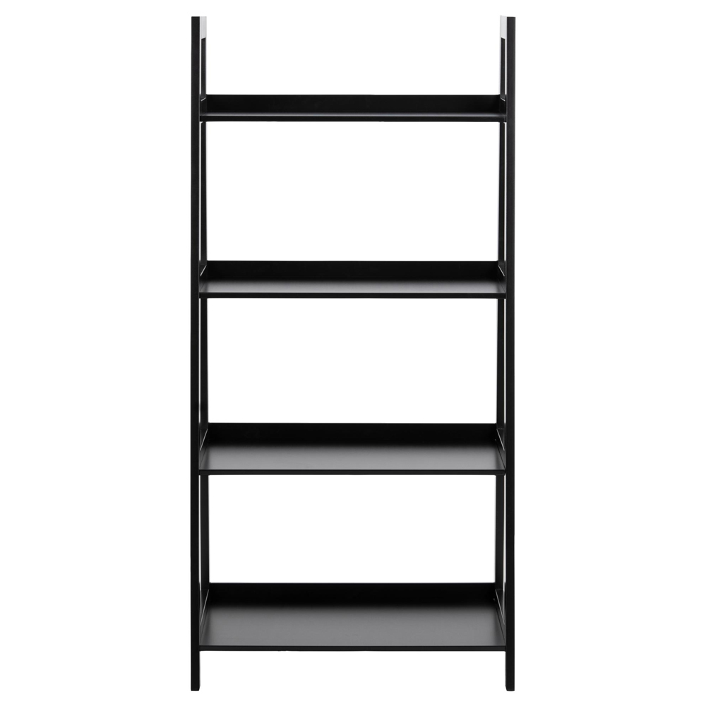 Wayne Wooden Ladder Bookcase With 4 Shelves In Black