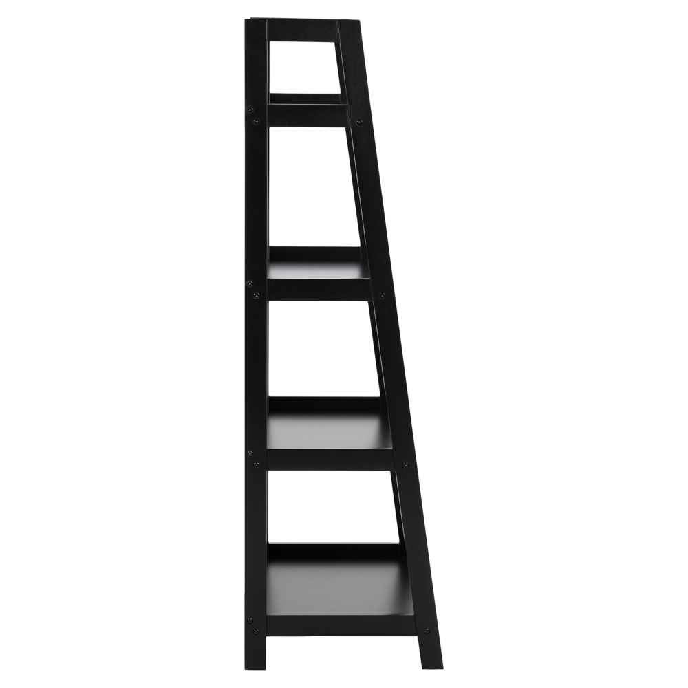Wayne Wooden Ladder Bookcase With 4 Shelves In Black