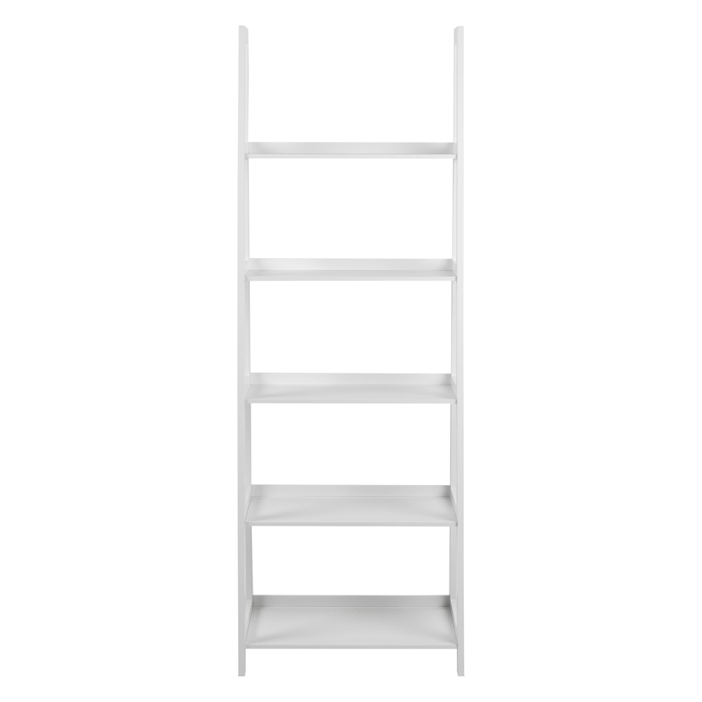 Wayne Wooden Ladder Bookcase With 5 Shelves In White
