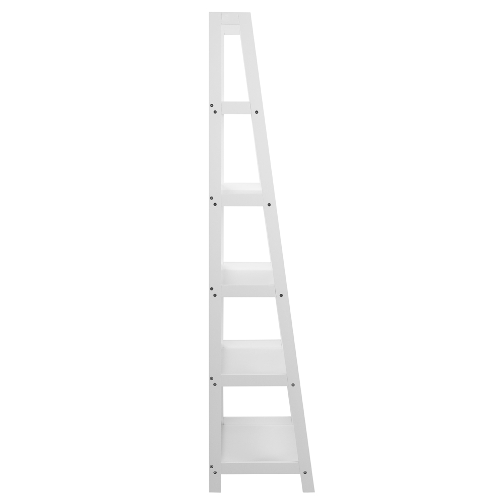 Wayne Wooden Ladder Bookcase With 5 Shelves In White