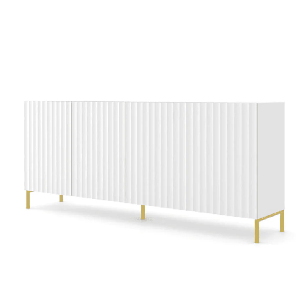 Wayne Wooden Storage Cabinet With 4 Doors In White