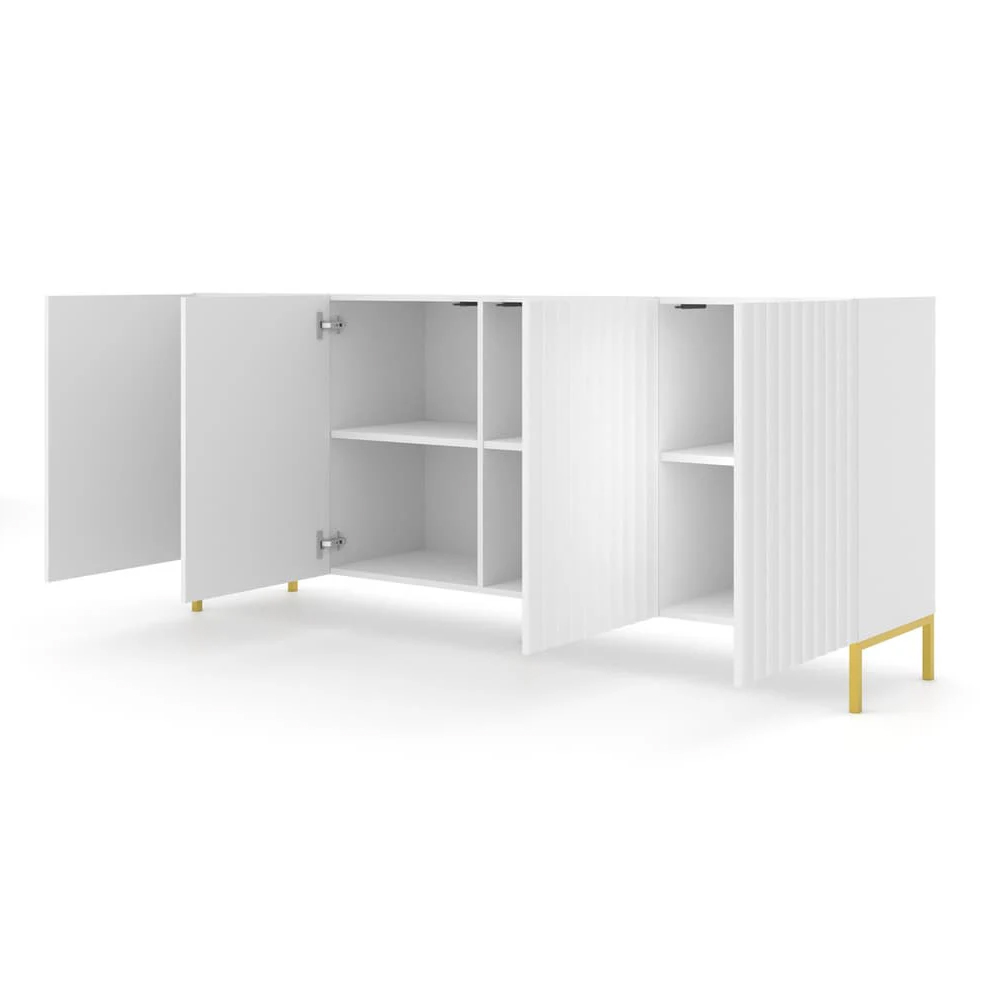 Wayne Wooden Storage Cabinet With 4 Doors In White